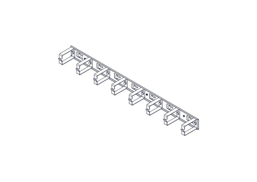 Вертикальный кабельный организатор Uniprom, 2x8 колец, черный