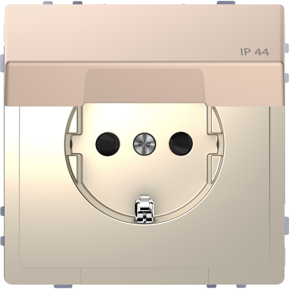 Мех-м розетки 16А с крыш IP44, шампань