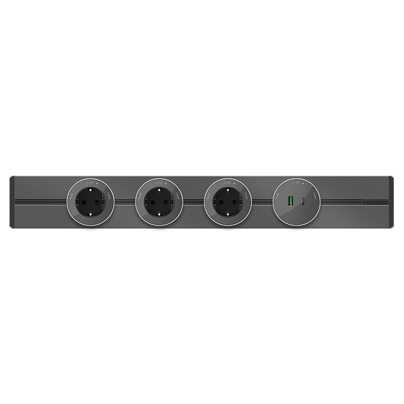 MultiTrack Розетка 2хUSB (тип А+С) 18Вт, 5В/3А Графит