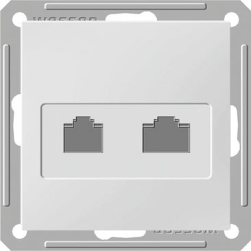W59 РОЗЕТКА двойная компьютерная RJ45 кат.5Е, механизм, БЕЛЫЙ