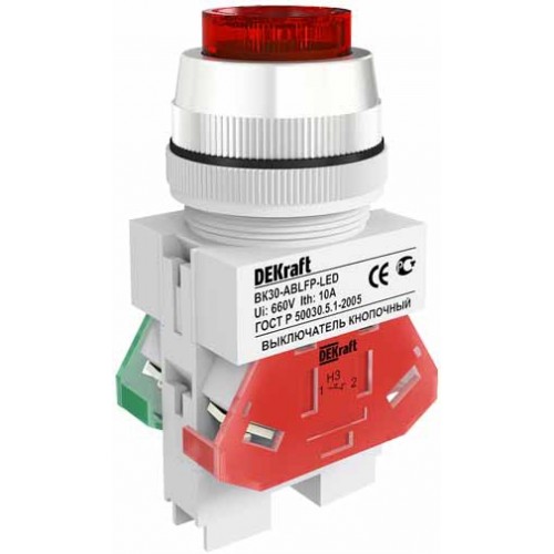 Выкл. кноп. ABLFP D22 LED зел. 24В AC/DC ВK-22