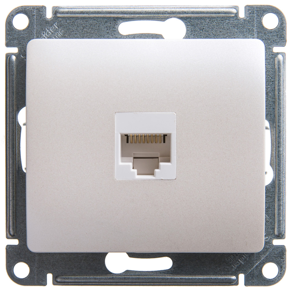 GLOSSA РОЗЕТКА компьютерная RJ45 кат.5Е, ПЕРЛАМУТР