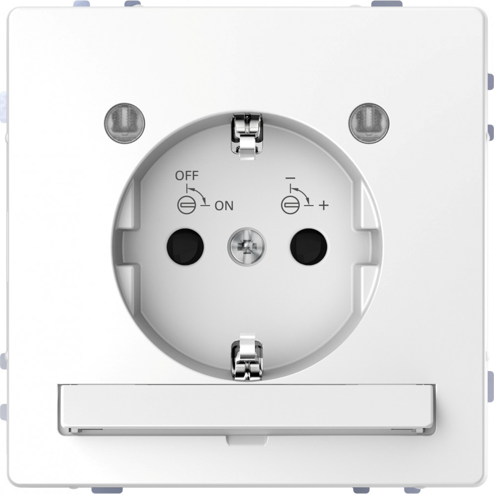 Мех-м розетки 16А с LED модулем, бел.