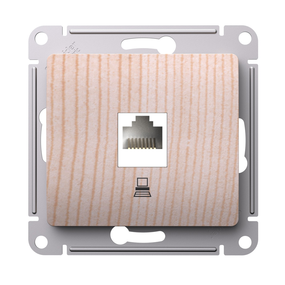 GLOSSA РОЗЕТКА компьютерная RJ45 кат.5Е, механизм, СОСНА