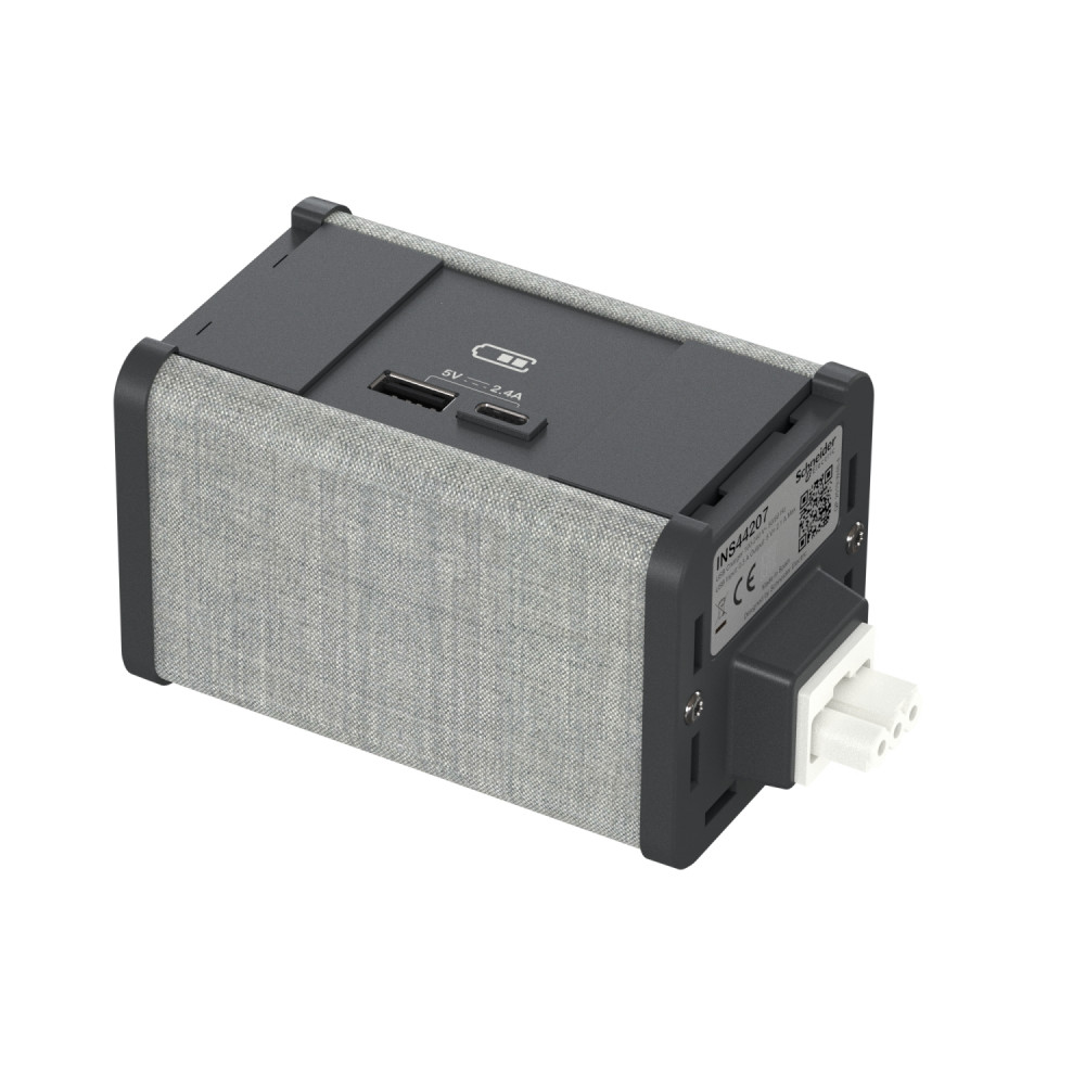 US+ Блок USB A/C АНТРАЦИТ/СЕРЫЙ