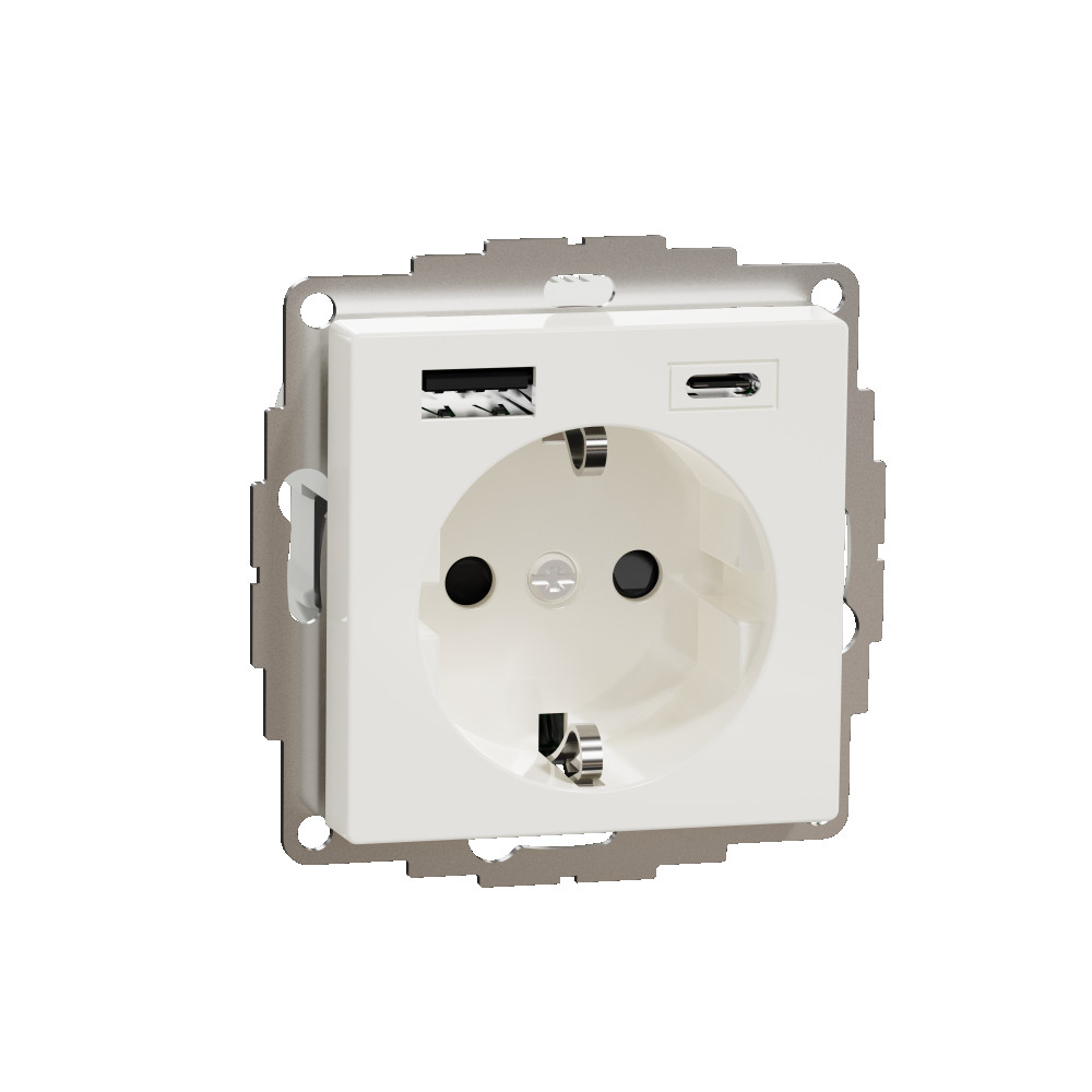 SM, РОЗЕТКА с USB A+C, ПОЛ.БЕЛ